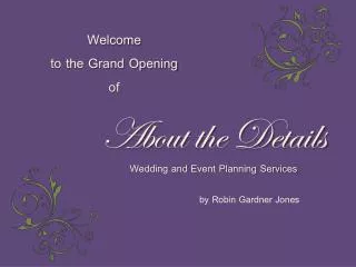 About the Details Wedding and Event Planning Services