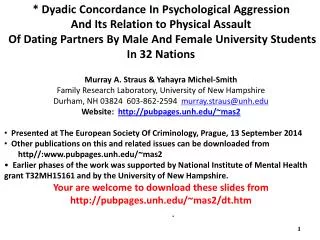* Dyadic Concordance In Psychological Aggression And Its Relation to Physical Assault