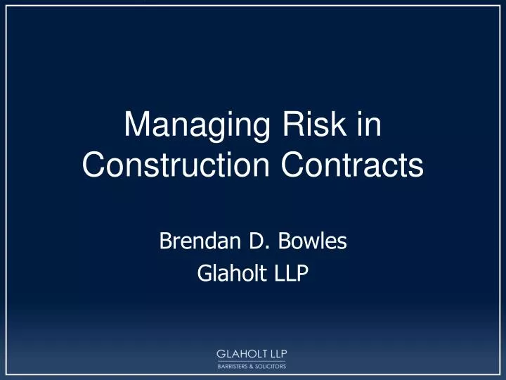 managing risk in construction contracts