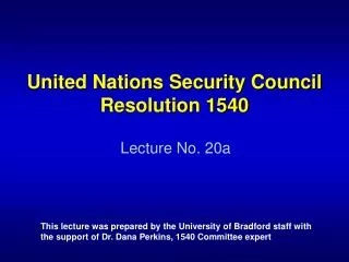 United Nations Security Council Resolution 1540