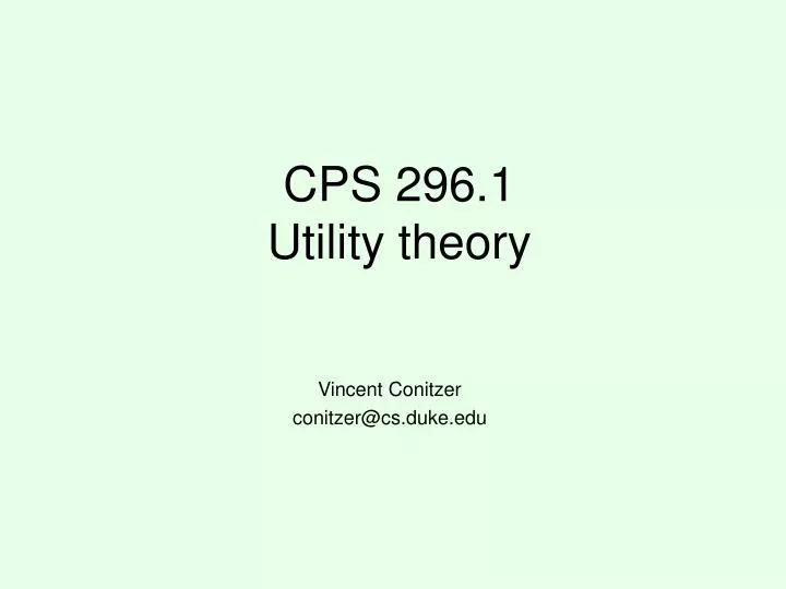 cps 296 1 utility theory