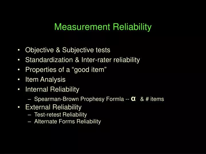 measurement reliability