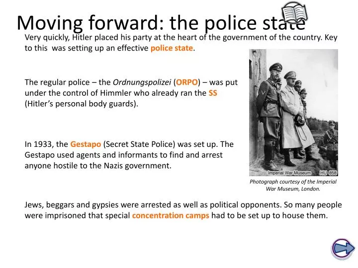 moving forward the police state