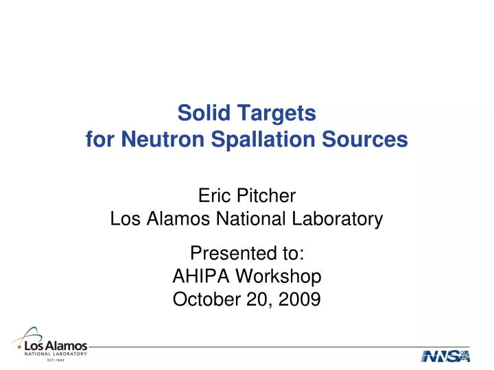 solid targets for neutron spallation sources