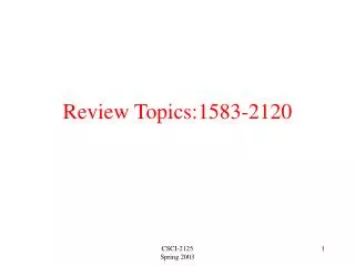 Review Topics:1583-2120