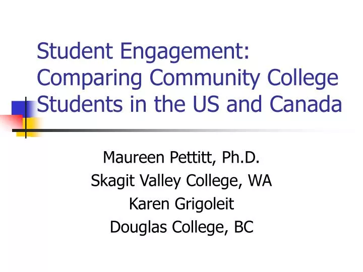 student engagement comparing community college students in the us and canada