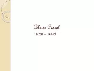blaise pascal 1623 1662