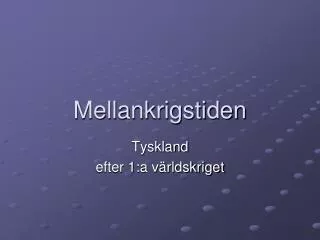 mellankrigstiden