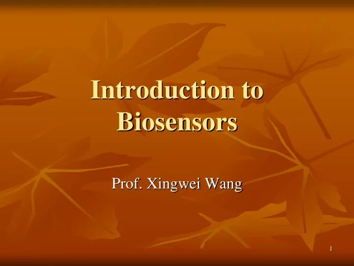 introduction to biosensors