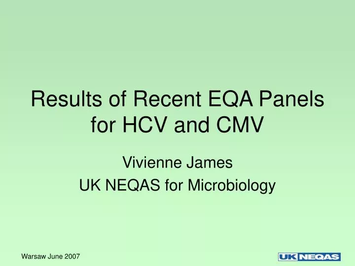 results of recent eqa panels for hcv and cmv