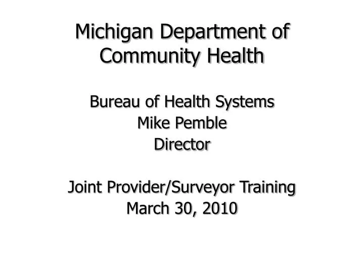 michigan department of community health