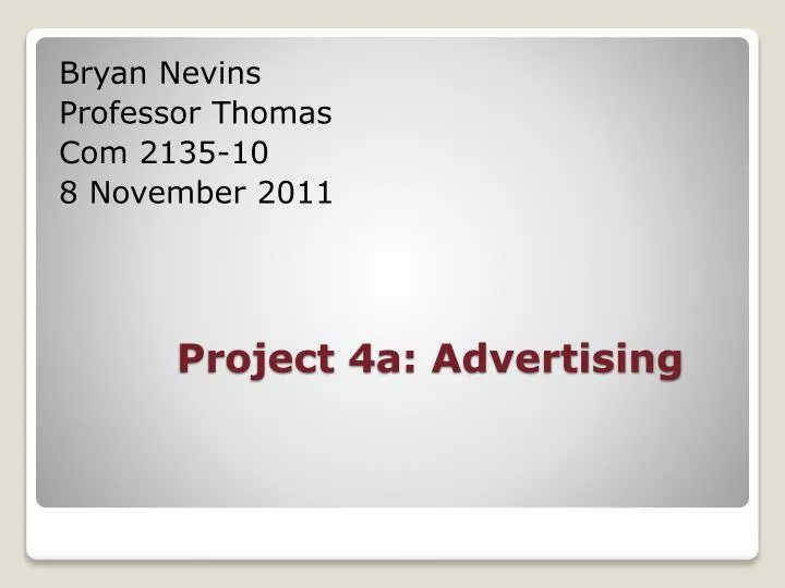 project 4a advertising