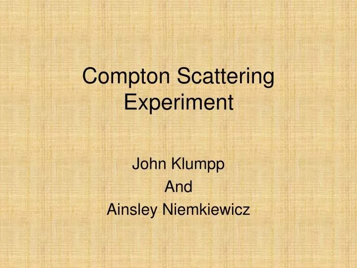 compton scattering experiment