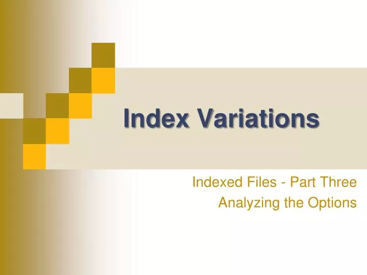 index variations