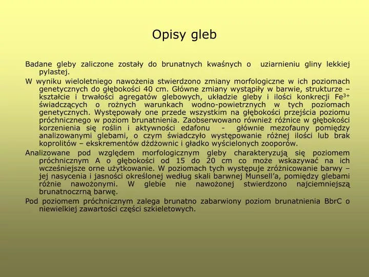 opisy gleb