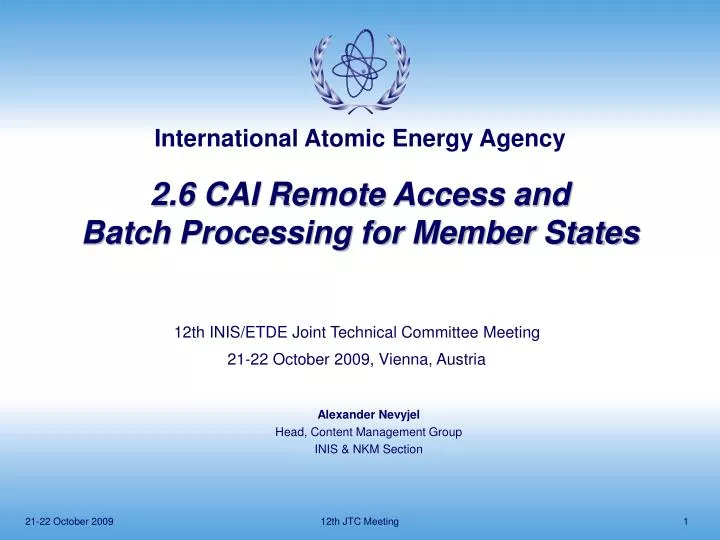 2 6 cai remote access and batch processing for member states
