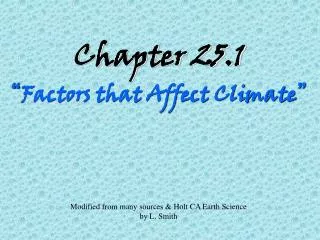 chapter 25 1 factors that affect climate