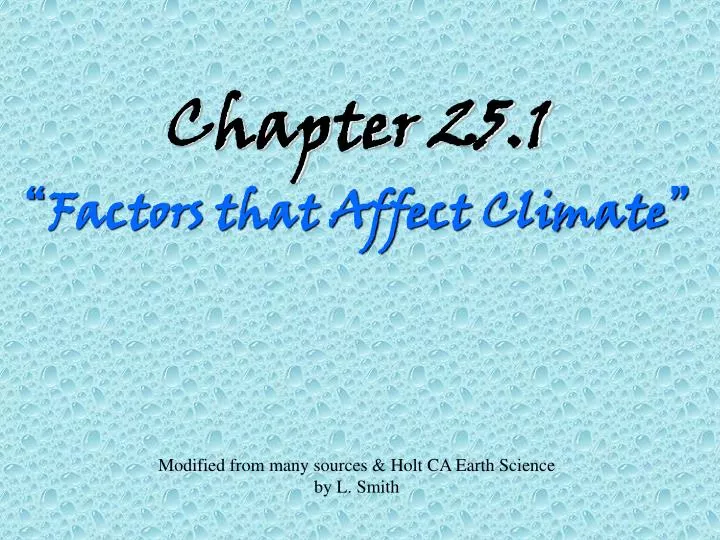 chapter 25 1 factors that affect climate