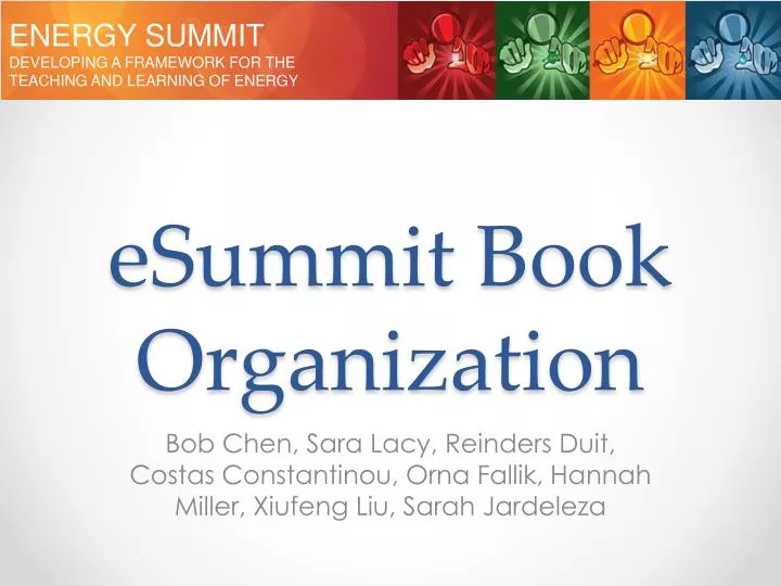 esummit book organization