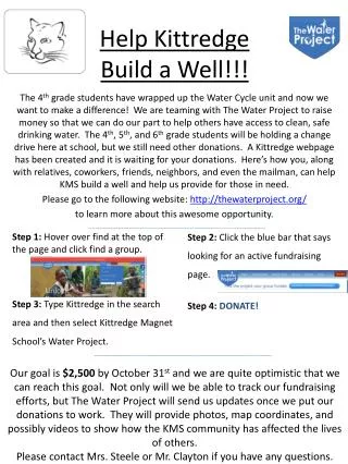 Help Kittredge Build a Well!!!