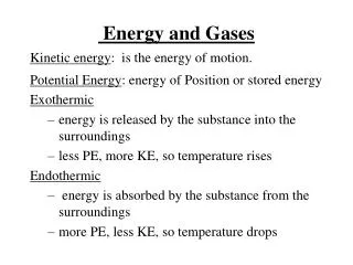 Energy and Gases