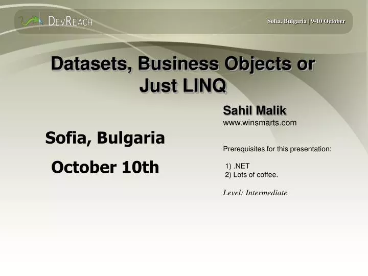 datasets business objects or just linq