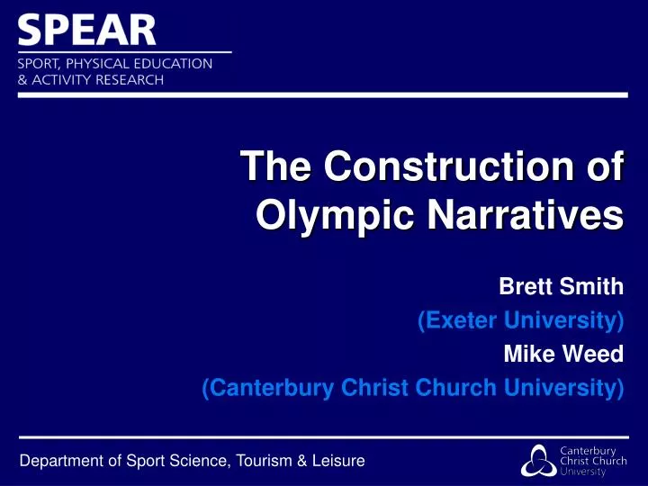 the construction of olympic narratives