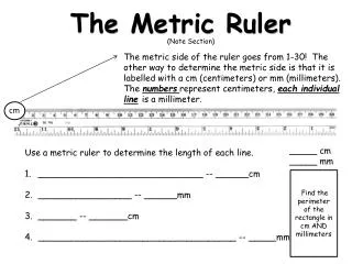 The M etric Ruler