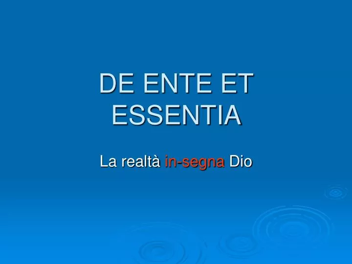 de ente et essentia