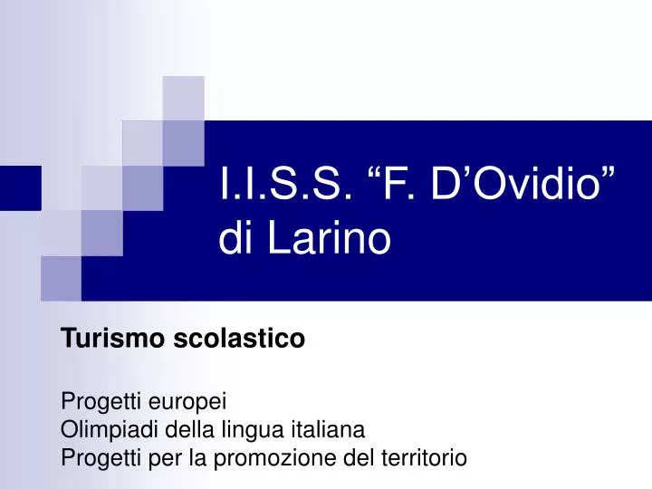 i i s s f d ovidio di larino