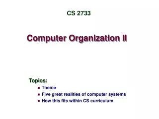 Computer Organization II