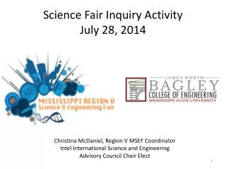 Science Fair Inquiry Activity July 28, 2014