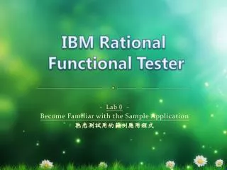 lab 0 become familiar with the sample application
