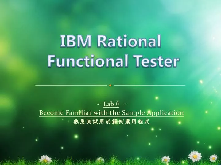 lab 0 become familiar with the sample application