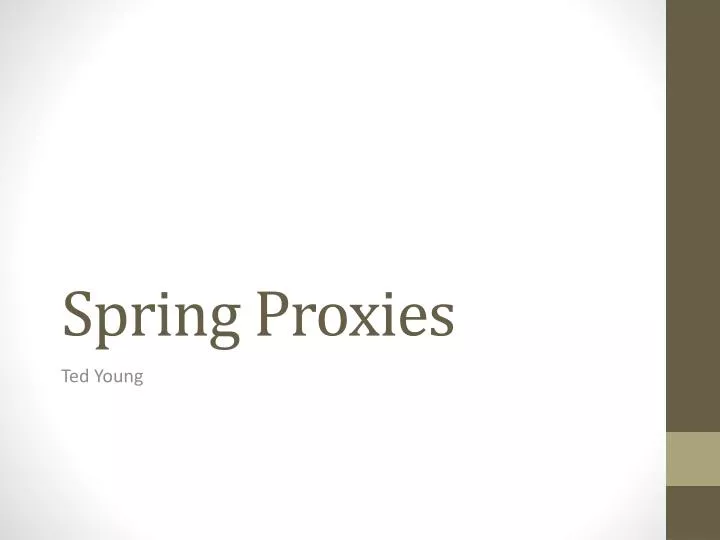 spring proxies