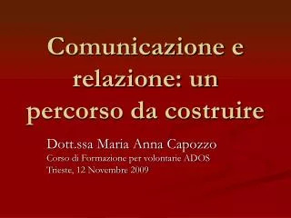 comunicazione e relazione un percorso da costruire