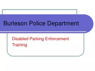 Burleson Police Department