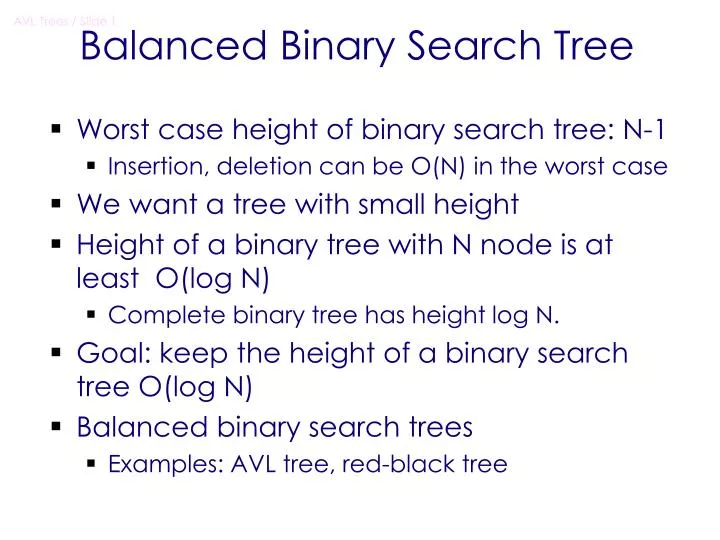 balanced binary search tree