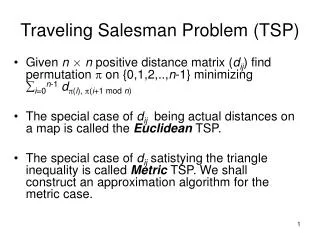 Traveling Salesman Problem (TSP)