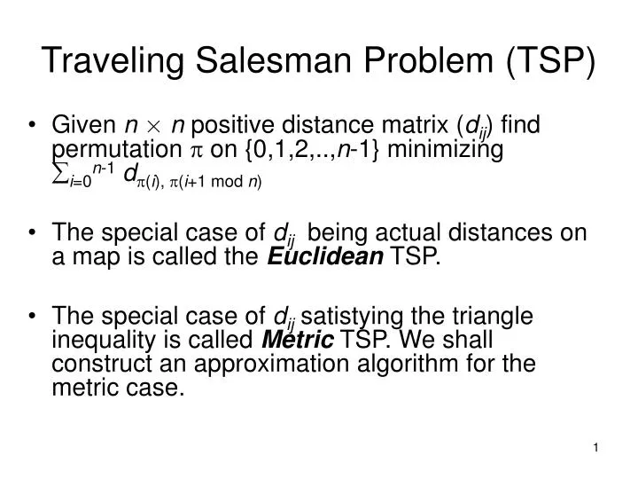 traveling salesman problem tsp