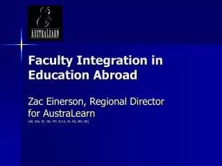 Faculty Integration in Education Abroad