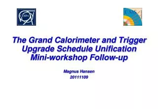 The Grand Calorimeter and Trigger Upgrade Schedule Unification Mini-workshop Follow-up