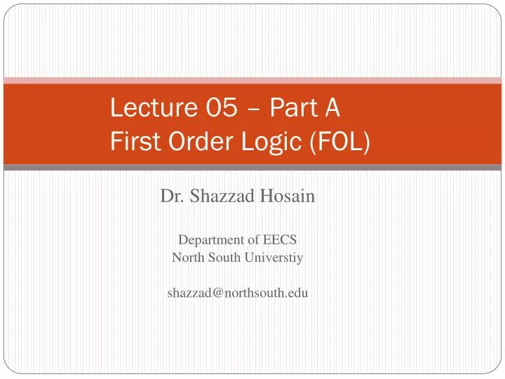 lecture 05 part a first order logic fol
