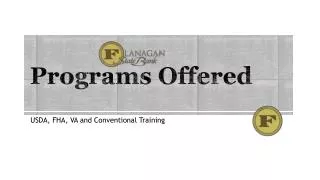 Programs Offered