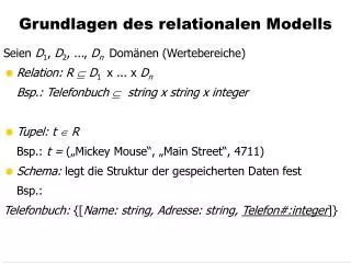grundlagen des relationalen modells