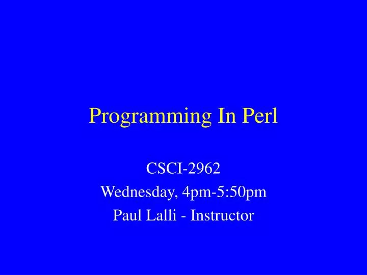 programming in perl
