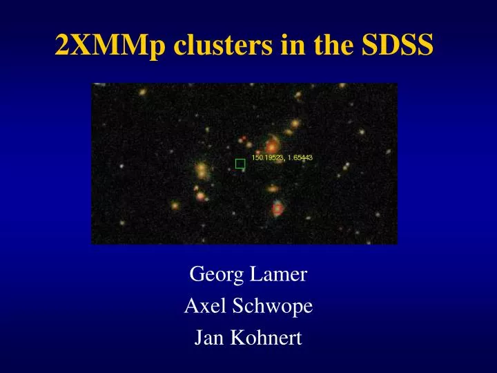 2xmmp clusters in the sdss