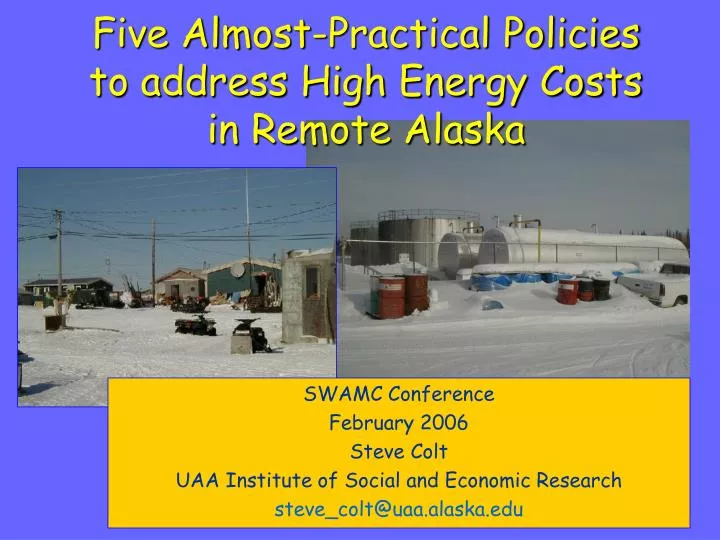 five almost practical policies to address high energy costs in remote alaska