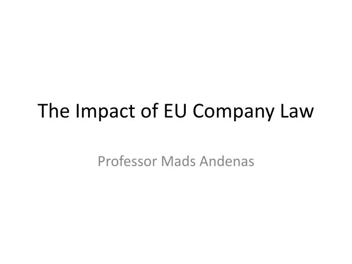 the impact of eu company law