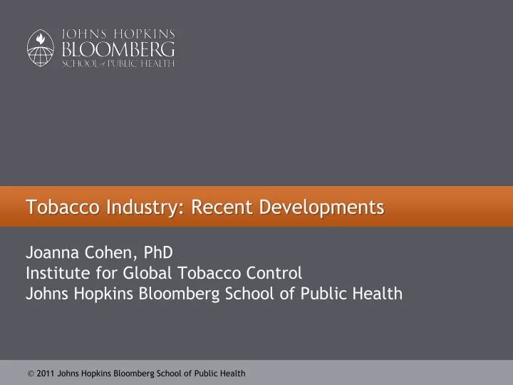 tobacco industry recent developments